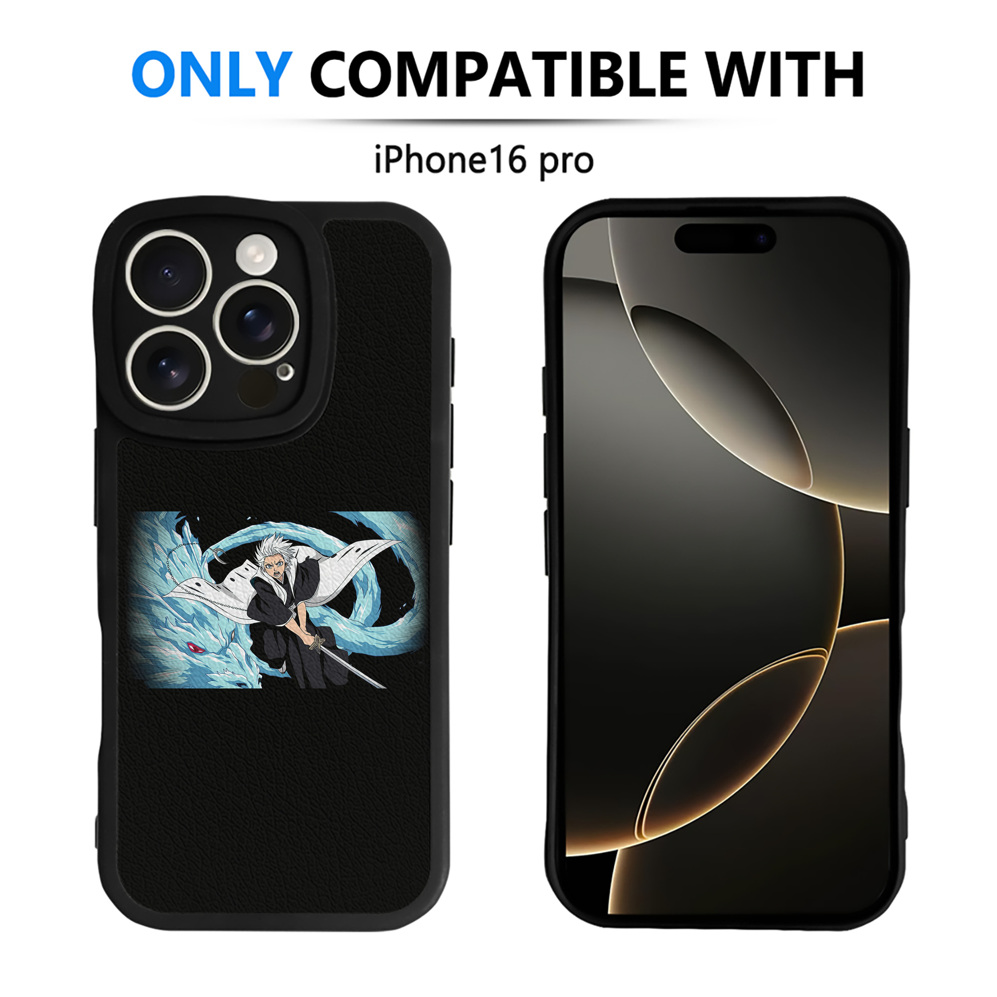 （画像用） ブリーチ 日番谷冬獅郎（ひつがや とうしろう） BLEACH Hitsugaya Toushirou 【iPhone 16シリーズ対応】シリコンスマホケース（レザー調） 材質：シリコン